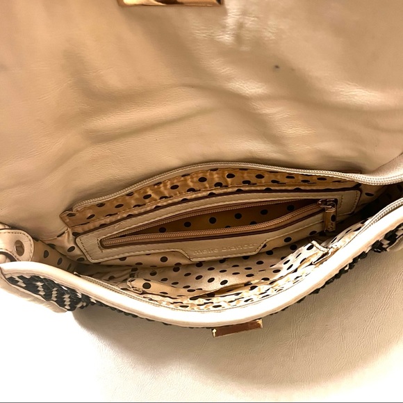 Melie Bianca Black White Weave Clutch B#30 - Picture 12 of 15